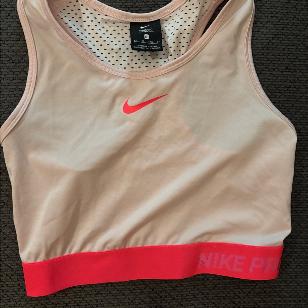 Nike Sports Bra in Cream and Red